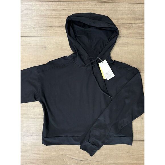 NWT All in Motion Women's Soft Stretch Hoodie Black Sweater Boxy Fit XS Extra - Picture 4 of 6